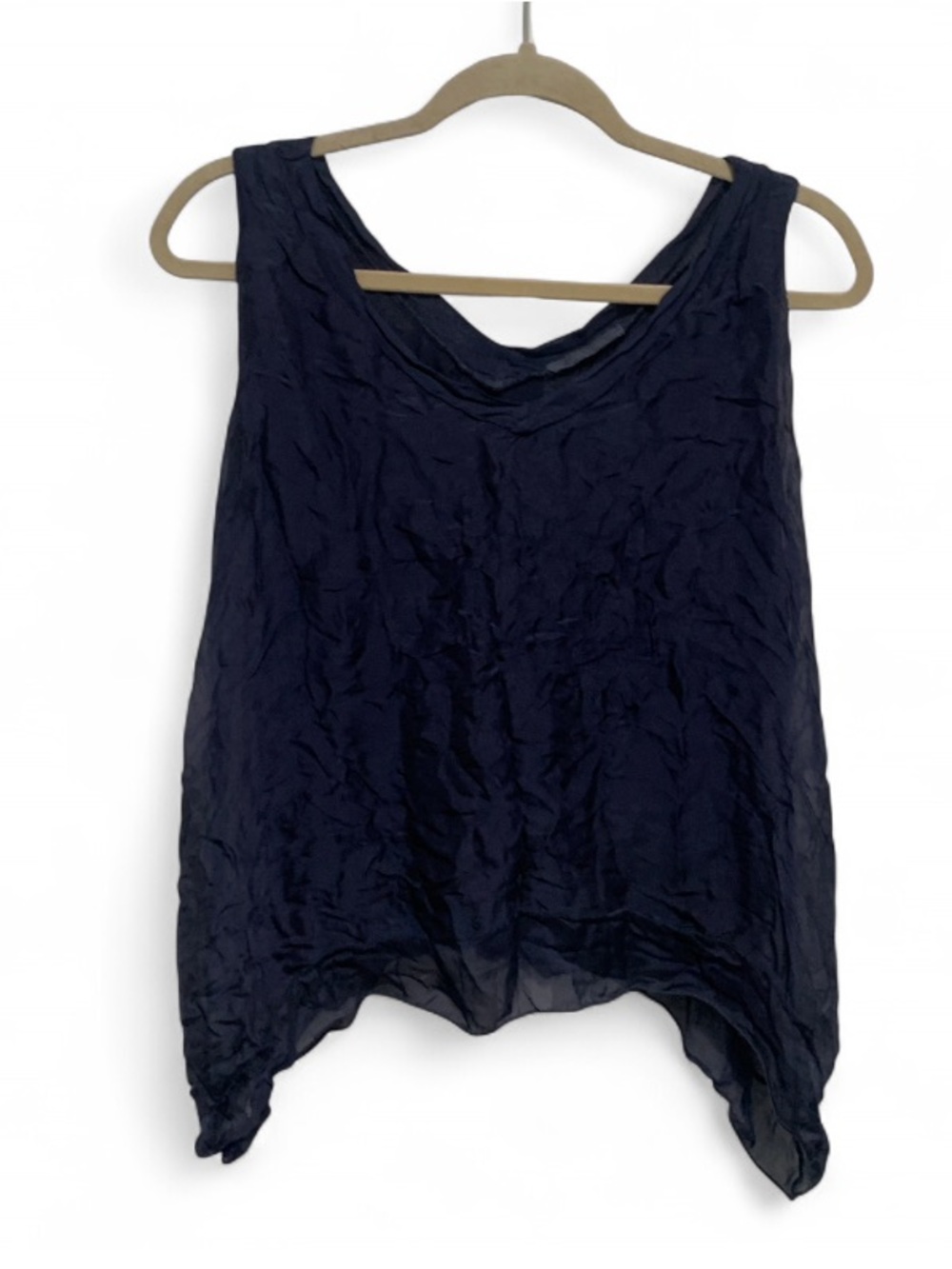 Meo Meli Navy Sleeveless V-Neck Drapey Tank Top